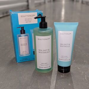BeautySpace NK Sea Salt & Waterlily Body Wash & Lotion Duo –16.91oz & 6.76oz NIB